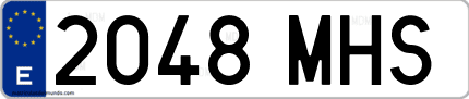 Ejemplo de matrícula de coche ordinaria 2048 MHS