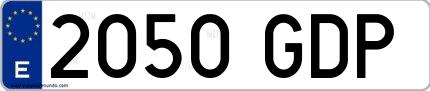 Ejemplo de matrícula española 2050 GDP
