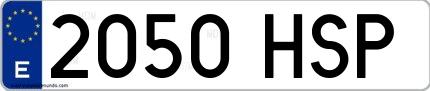 Ejemplo de matrícula española 2050 HSP