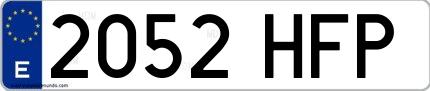 Ejemplo de matrícula española 2052 HFP