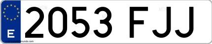 Ejemplo de matrícula española 2053 FJJ