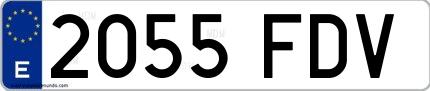 Ejemplo de matrícula española 2055 FDV