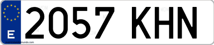 Ejemplo de matrícula de coche ordinaria 2057 KHN