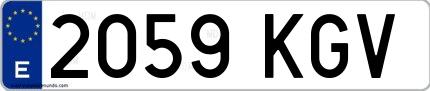 Ejemplo de matrícula española 2059 KGV