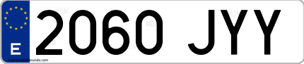 Ejemplo de matrícula de coche ordinaria 2060 JYY