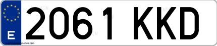 Ejemplo de matrícula española 2061 KKD