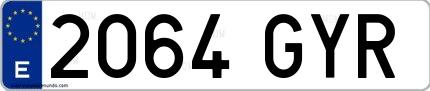 Ejemplo de matrícula española 2064 GYR