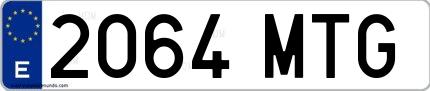 Ejemplo de matrícula española 2064 MTG