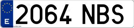 Ejemplo de matrícula de coche ordinaria 2064 NBS