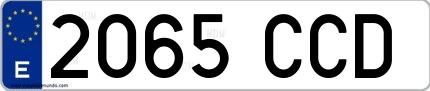 Ejemplo de matrícula española 2065 CCD