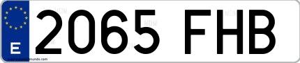 Ejemplo de matrícula española 2065 FHB