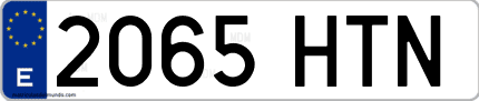 Ejemplo de matrícula de coche ordinaria 2065 HTN