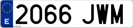Ejemplo de matrícula de coche ordinaria 2066 JWM
