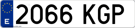 Ejemplo de matrícula de coche ordinaria 2066 KGP