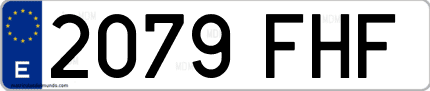 Ejemplo de matrícula de coche ordinaria 2079 FHF