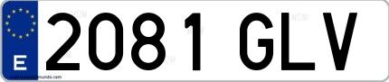 Ejemplo de matrícula española 2081 GLV