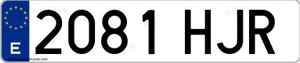 Ejemplo de matrícula española 2081 HJR