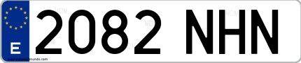 Ejemplo de matrícula española 2082 NHN