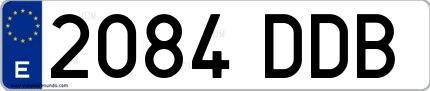 Ejemplo de matrícula española 2084 DDB