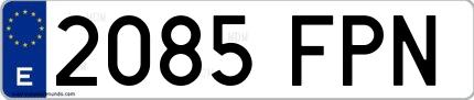 Ejemplo de matrícula española 2085 FPN