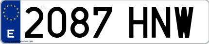 Ejemplo de matrícula española 2087 HNW