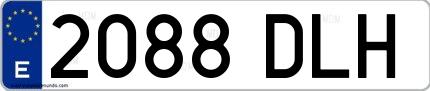 Ejemplo de matrícula española 2088 DLH
