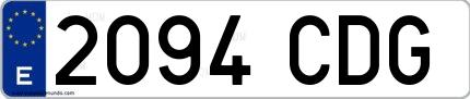 Ejemplo de matrícula española 2094 CDG