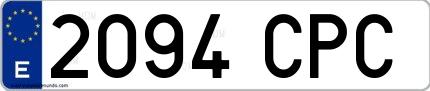 Ejemplo de matrícula española 2094 CPC