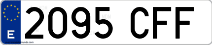 Ejemplo de matrícula de coche ordinaria 2095 CFF