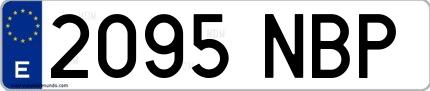 Ejemplo de matrícula española 2095 NBP