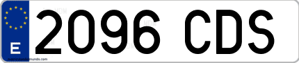 Ejemplo de matrícula de coche ordinaria 2096 CDS