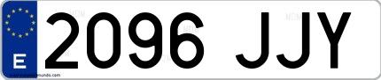 Ejemplo de matrícula española 2096 JJY