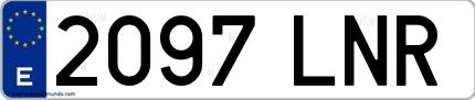 Ejemplo de matrícula española 2097 LNR