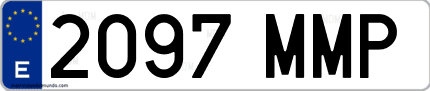Ejemplo de matrícula de coche ordinaria 2097 MMP