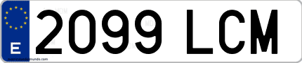 Ejemplo de matrícula de coche ordinaria 2099 LCM