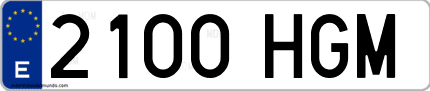 Ejemplo de matrícula de coche ordinaria 2100 HGM
