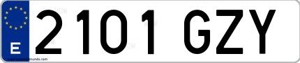 Ejemplo de matrícula española 2101 GZY