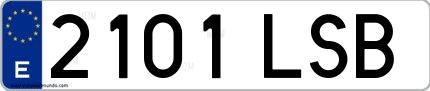 Ejemplo de matrícula española 2101 LSB