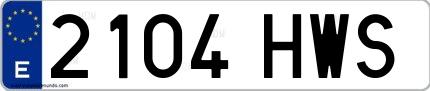 Ejemplo de matrícula española 2104 HWS