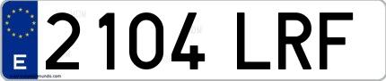 Ejemplo de matrícula española 2104 LRF