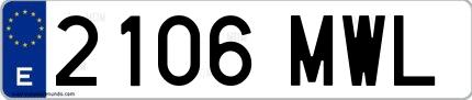Ejemplo de matrícula española 2106 MWL