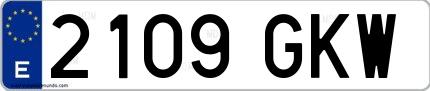 Ejemplo de matrícula española 2109 GKW