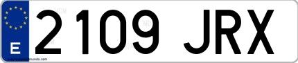 Ejemplo de matrícula española 2109 JRX