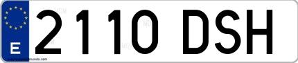 Ejemplo de matrícula española 2110 DSH