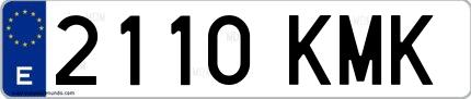 Ejemplo de matrícula española 2110 KMK