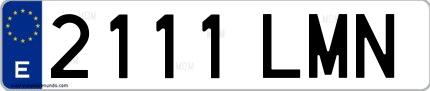 Ejemplo de matrícula española 2111 LMN