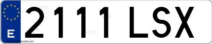 Ejemplo de matrícula española 2111 LSX