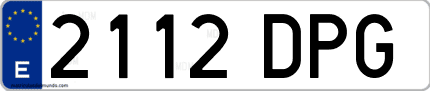Ejemplo de matrícula de coche ordinaria 2112 DPG