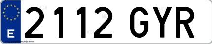 Ejemplo de matrícula española 2112 GYR