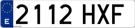 Ejemplo de matrícula española 2112 HXF